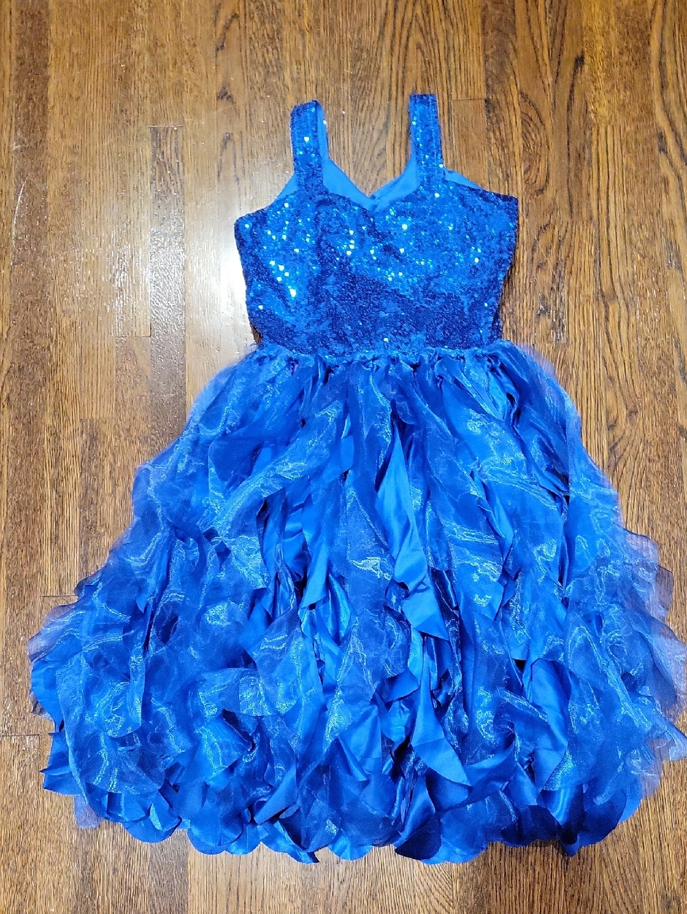 Royal Blue Sequin & Ruffle Girls' Party Dress Size 12